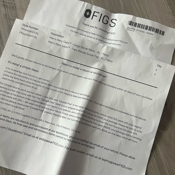 Figs scrubs mens XL Navy Blue - Picture 6 of 6